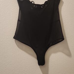 Fashion Nova Black Mesh Bodysuit